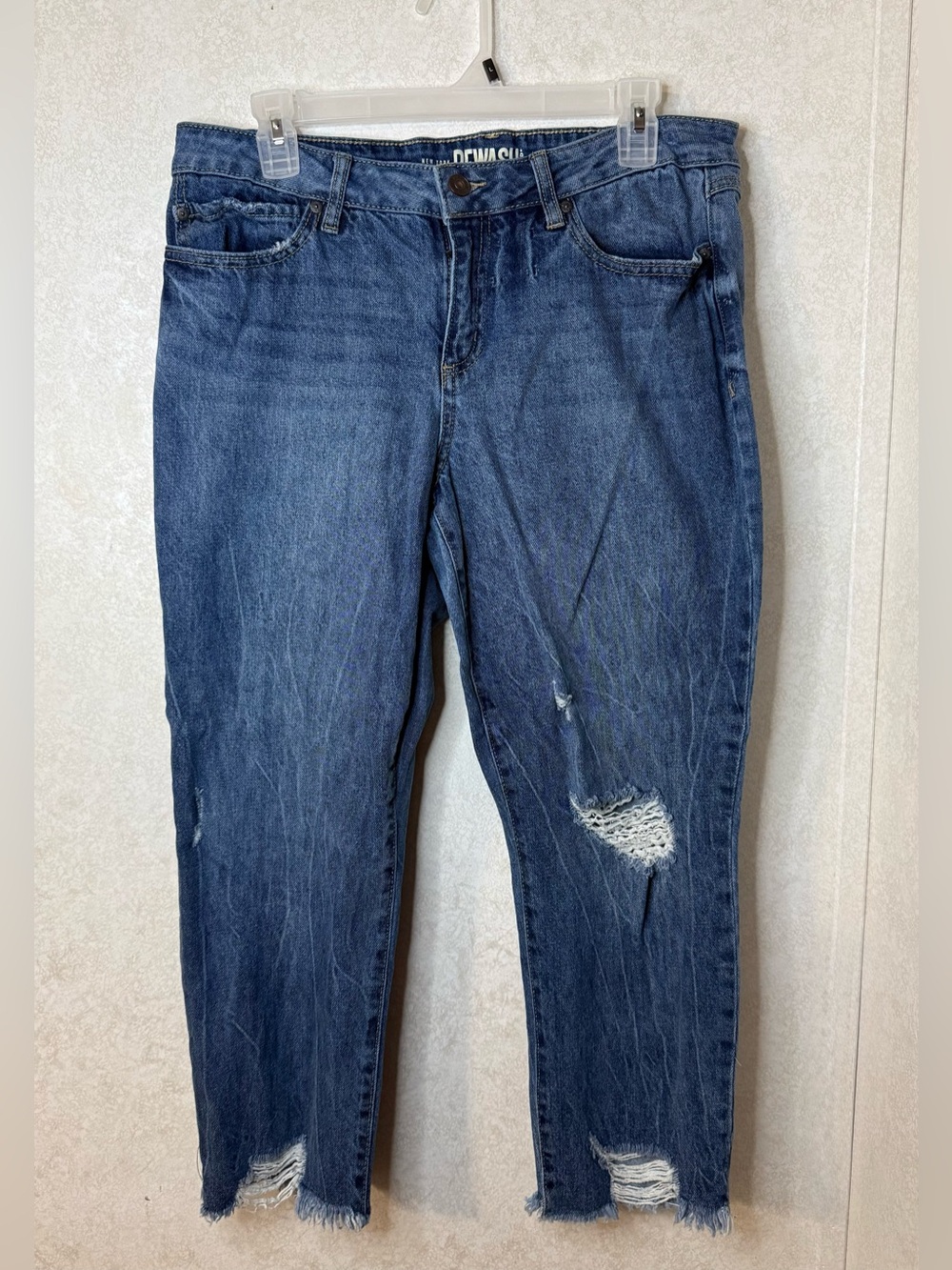 Rewash Dark Blue Distressed Women's Jeans